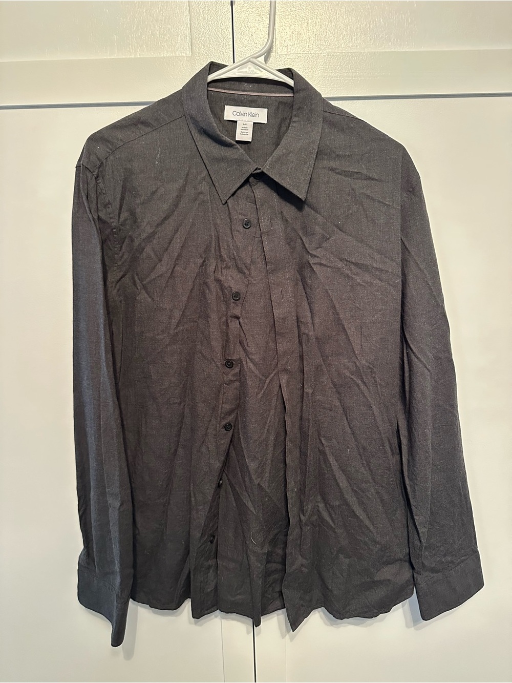 Calvin Klein Dark Gray Long-Sleeve Button Shirt
